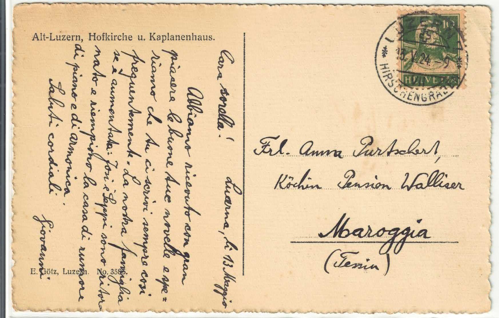 Cartoline postali: Alt-Luzern - Hofkirche – Usato da Ettingen venduto da Kartenplanet 1