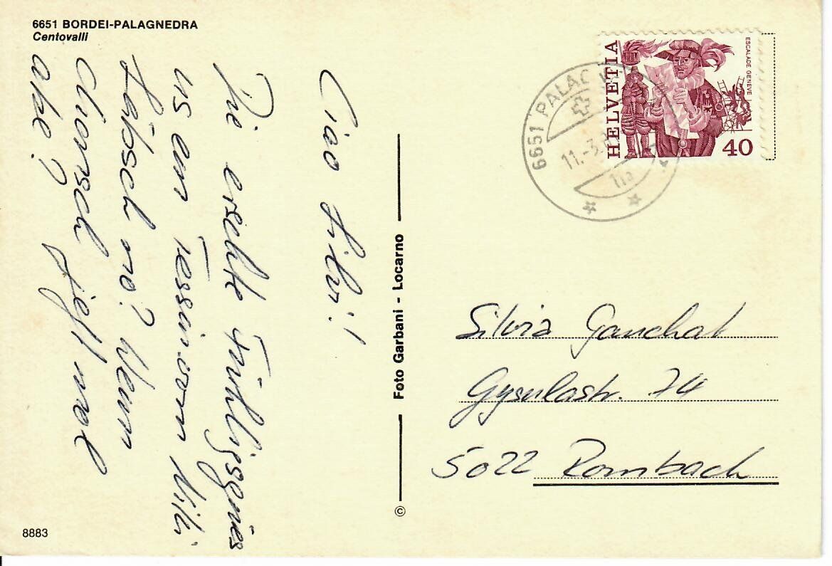 Cartoline postali: Bordei Centovalli – Usato da Hochdorf venduto da Ziegel-16 1