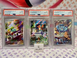 Bulbasaur svG 050 Charmander 051 Squirtle 052 PSA10 seq. set
