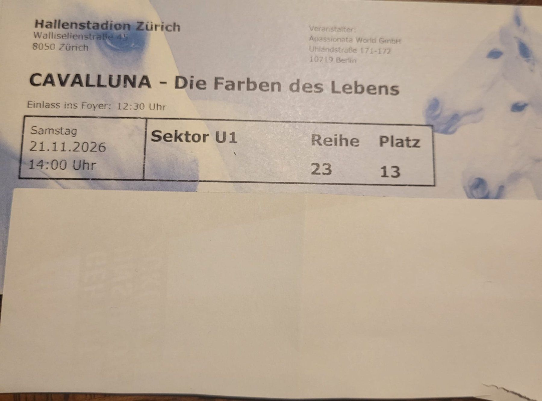 Tickets: CAVALLUNA Tickets – Neu und originalverpackt aus Alchenflüh von Kirsche1968 5
