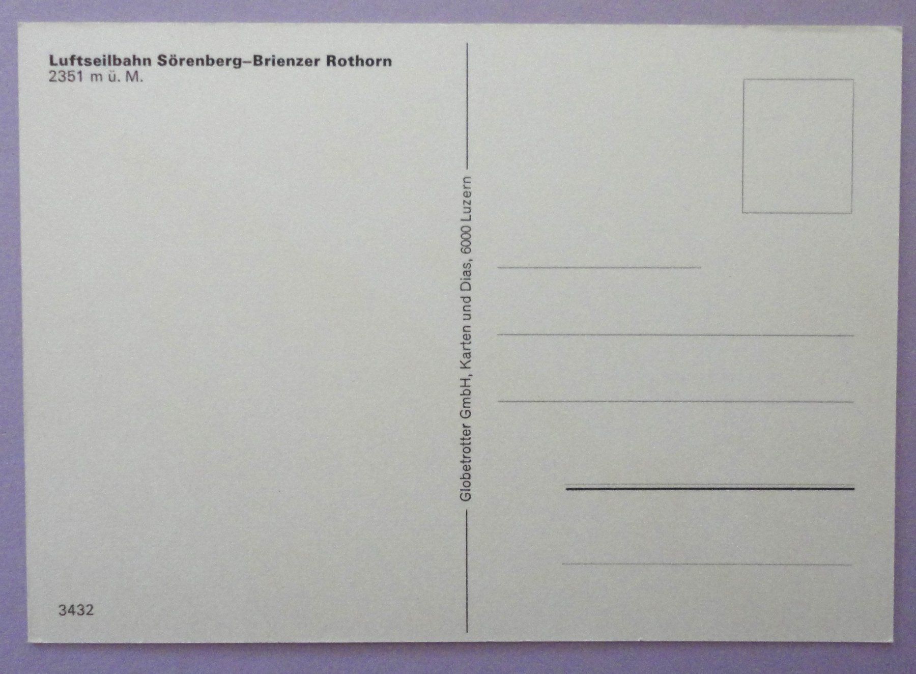 Cartes postales: Luftseilbahn Sörenberg-Brienzer Rothorn – D'occasion à Fétigny par Billy2miny 1