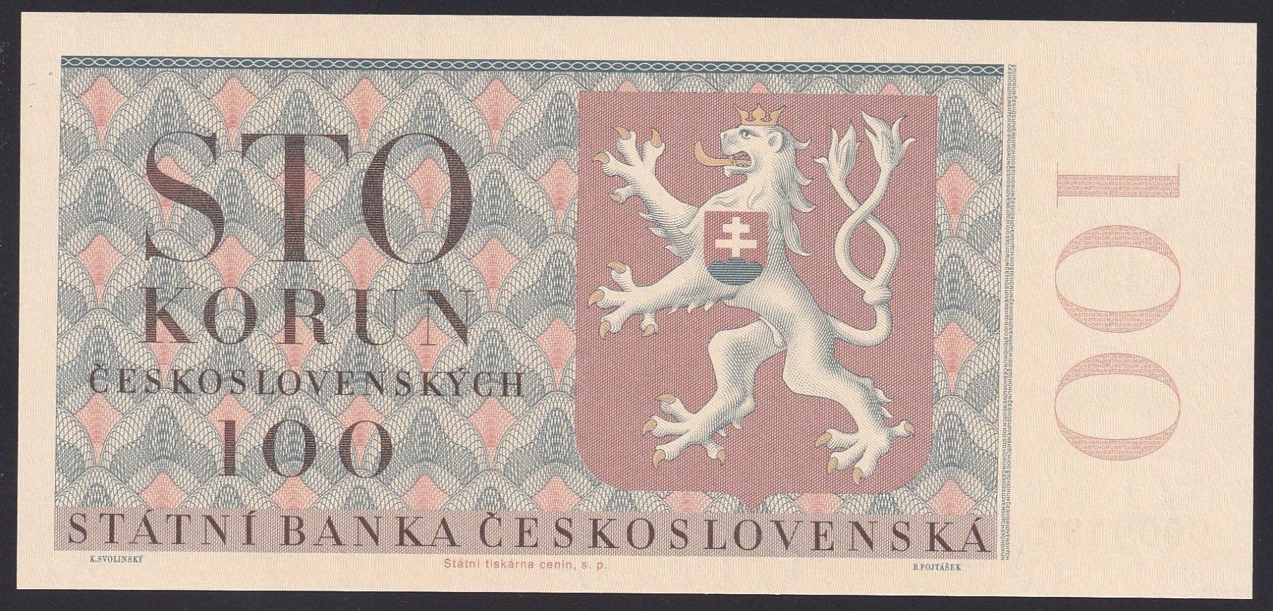 Banknoten: Tschechoslowakei 100 Korun UNC 1951 – Neu (gemäss Beschreibung) aus Naters von Radman 1