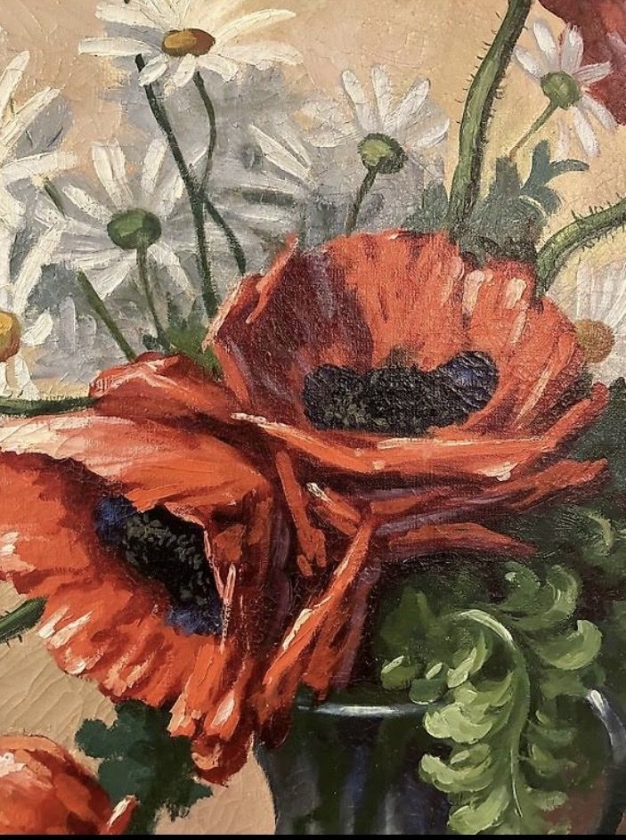 Dipinti: MOHNBLUMEN, Original antikes Ölgemälde, signiert – Usato da Au ZH venduto da mot_2hrh