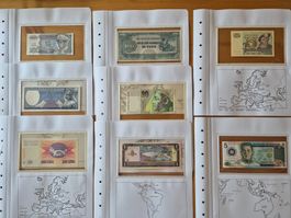 Banknoten weltweit nicht gefaltet Zustand gemäss Bilder