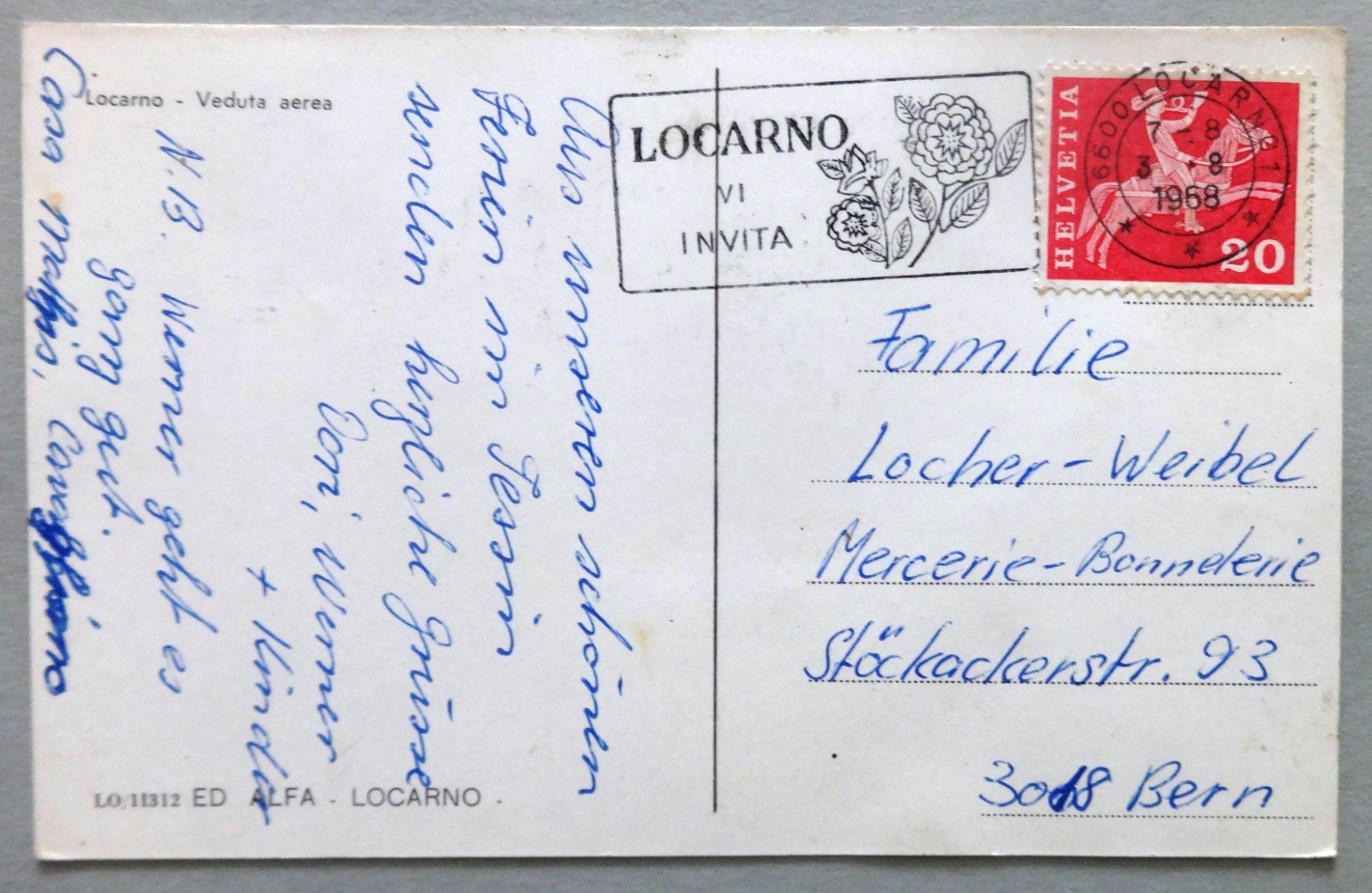 Ansichtskarten: Locarno - Veduta aerea – Gebraucht aus Fétigny von Billy2miny 1