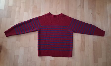 Neuer Pullover rot blau gestreift Grösse M, 100% Baumwolle