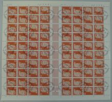 1973, S70/K52 kompletter Bogen mit Stempel ST.GALLEN 15.Jan.