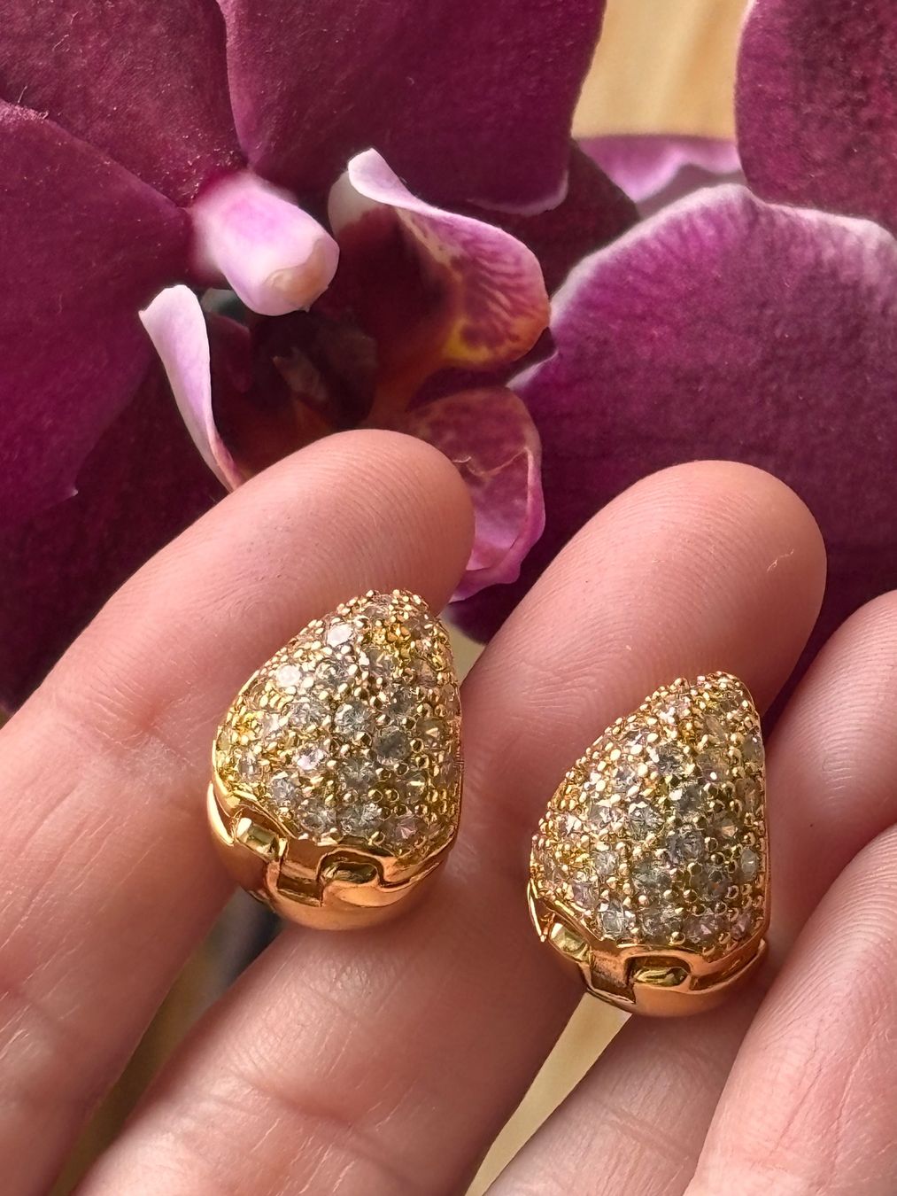Orecchini pendenti & Orecchini a lobo: Boucles d'oreilles plaquées or zircons – Nuovo (secondo la descrizione) da Lausanne venduto da mel2dreams