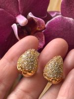 Boucles d'oreilles plaquées or zircons