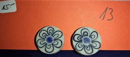 Ohrclips Blume aus Keramik (13)