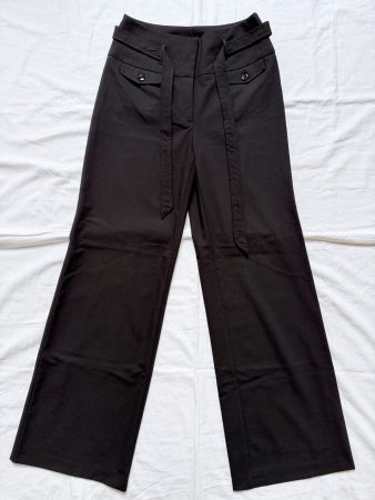 H&M Hose Gr. 36 - elegant, schwarz, mit Bindegürtel, NEU