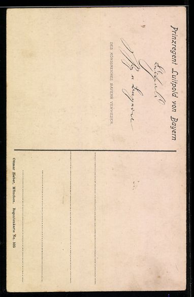 Cartoline postali: Fritz Bergen: Prinzregent Luitpold in ed – Usato da Berlin venduto da bartko-reher 1