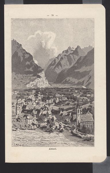 Stiche: ALTDORF, HOLZSTICH 1899 – Antik aus Grüningen von Kartensammler 2