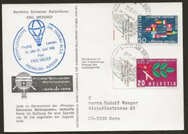 Ballon Schweiz 1966 Zurzach Deutschland Flugpost Luftpost