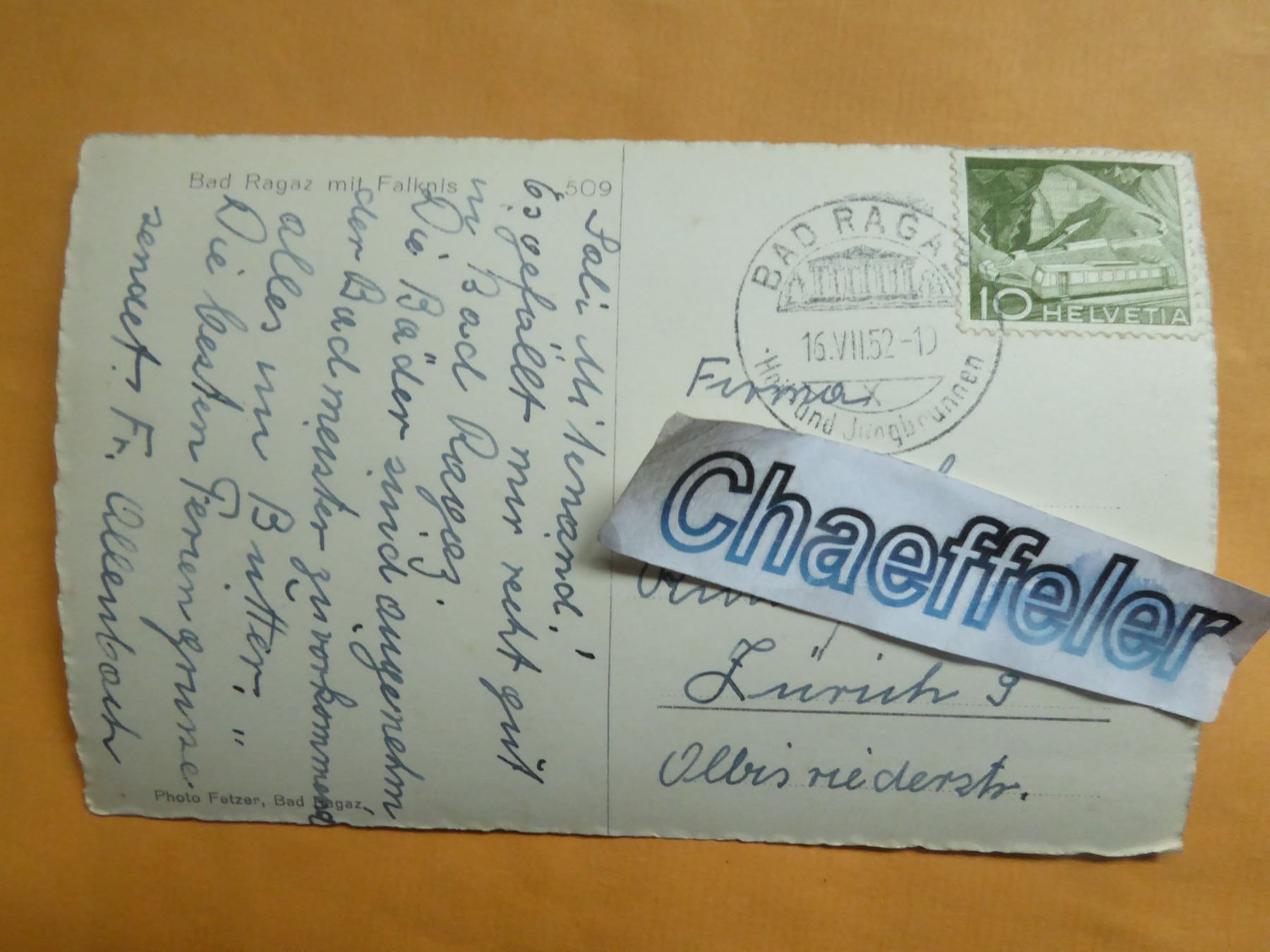 Cartoline postali: Bad Ragaz mit Falknis   509 – Usato da Zürich venduto da Chaeffeler 1
