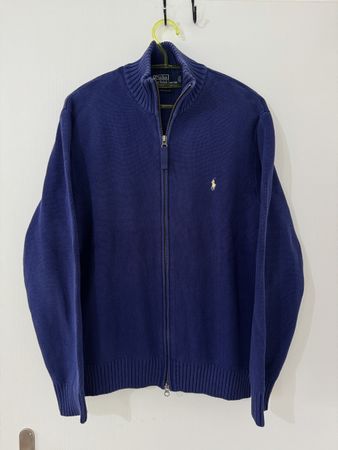 Polo Ralph Lauren zip Strickjacke blau Grösse L Oryginal Y2K