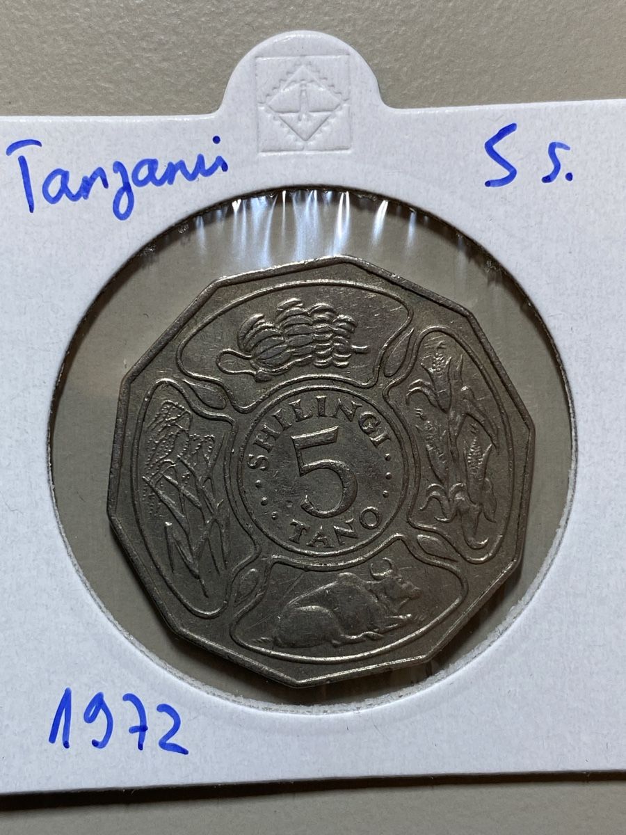 Tutti le monete: Tanzanie - 5 shilling - 1972 – Usato da Payerne venduto da Mike1682
