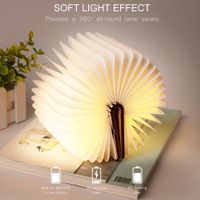 ECHT Holz - klapp  Buch LED Buchlampe