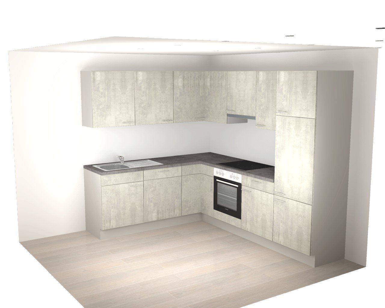 Cucine complete: L-Küche in Betonoptik – Nuovo e nell'imballaggio originale da Sursee venduto da Prelude77