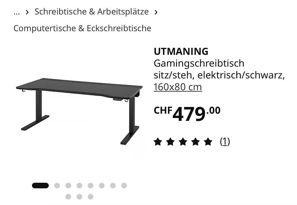 Ikea Schreibtische: Gamingschreibtisch Utmaning – Neu (gemäss Beschreibung) aus Allschwil von beje87