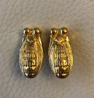 CARON boucles d’oreilles cigales dorées vintage