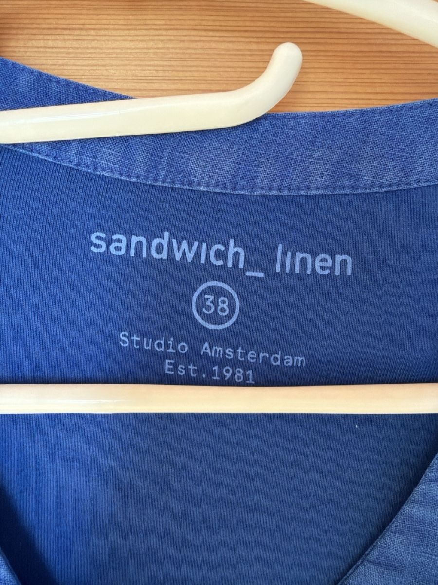 Vestiti: Sandwich Leinen Kleid, Gr. 38, blau – Usato da Lufingen venduto da Smily37 1
