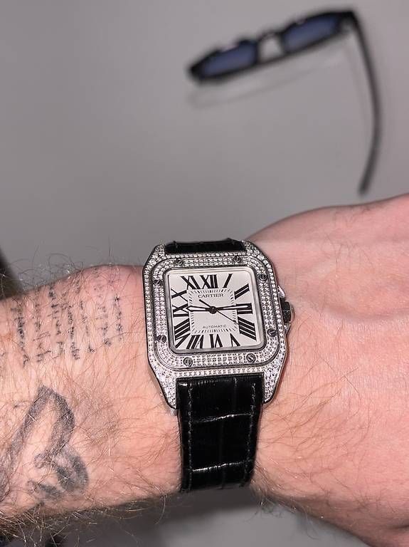 Orologi: Cartier Santos 100 | Natural Diamonds – Usato da worb venduto da mansorymansory