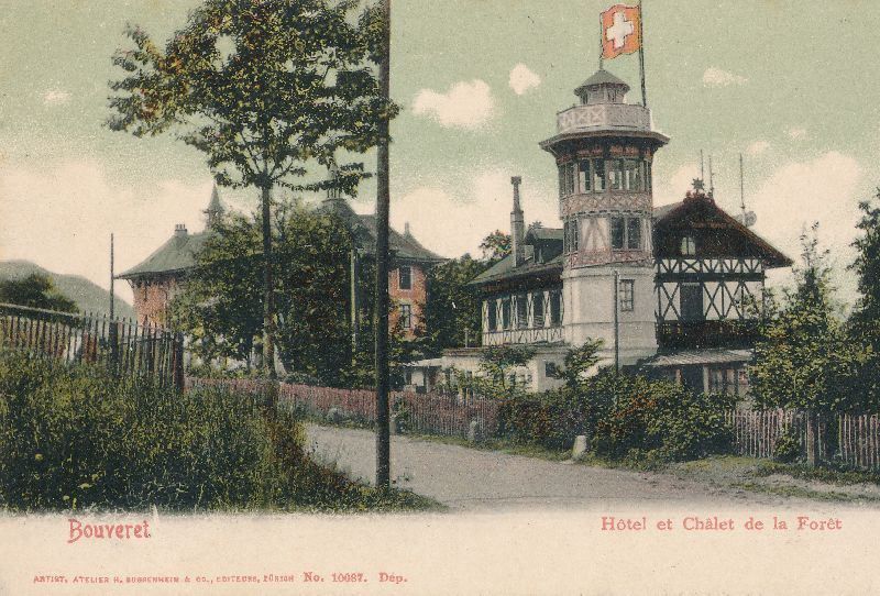 Cartoline postali: Buveret - Hôtel Châlet de la Forêt c1900 – Usato da Emmenbrücke venduto da teestube