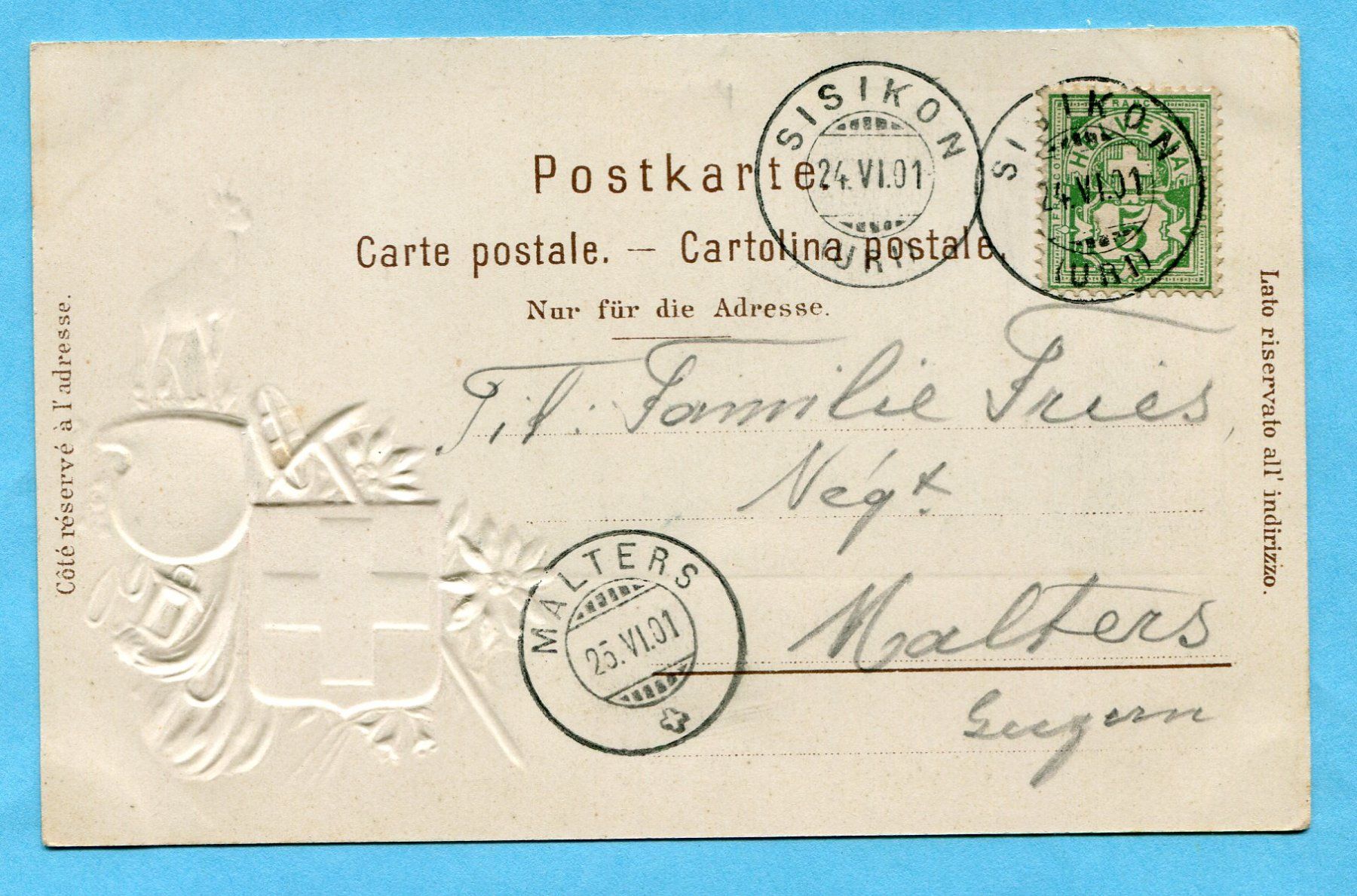 Cartoline postali: Rütli 1901 – Usato da Opfikon venduto da Prophila 1