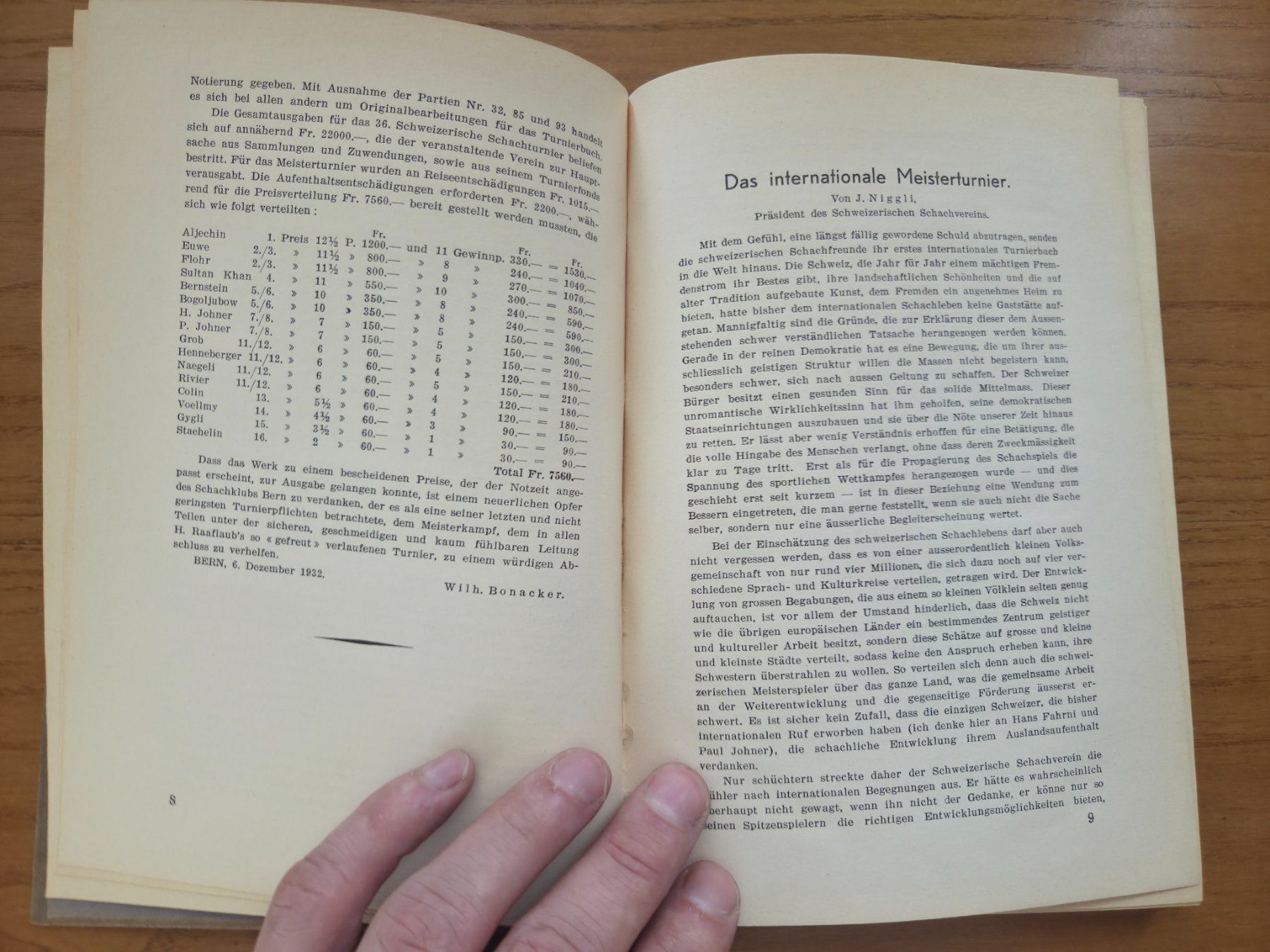 Bücher: Turnierbuch Bern 1932 – Wilhelm Bonacker Schach – Gebraucht aus Aldesago von lusuardi 6