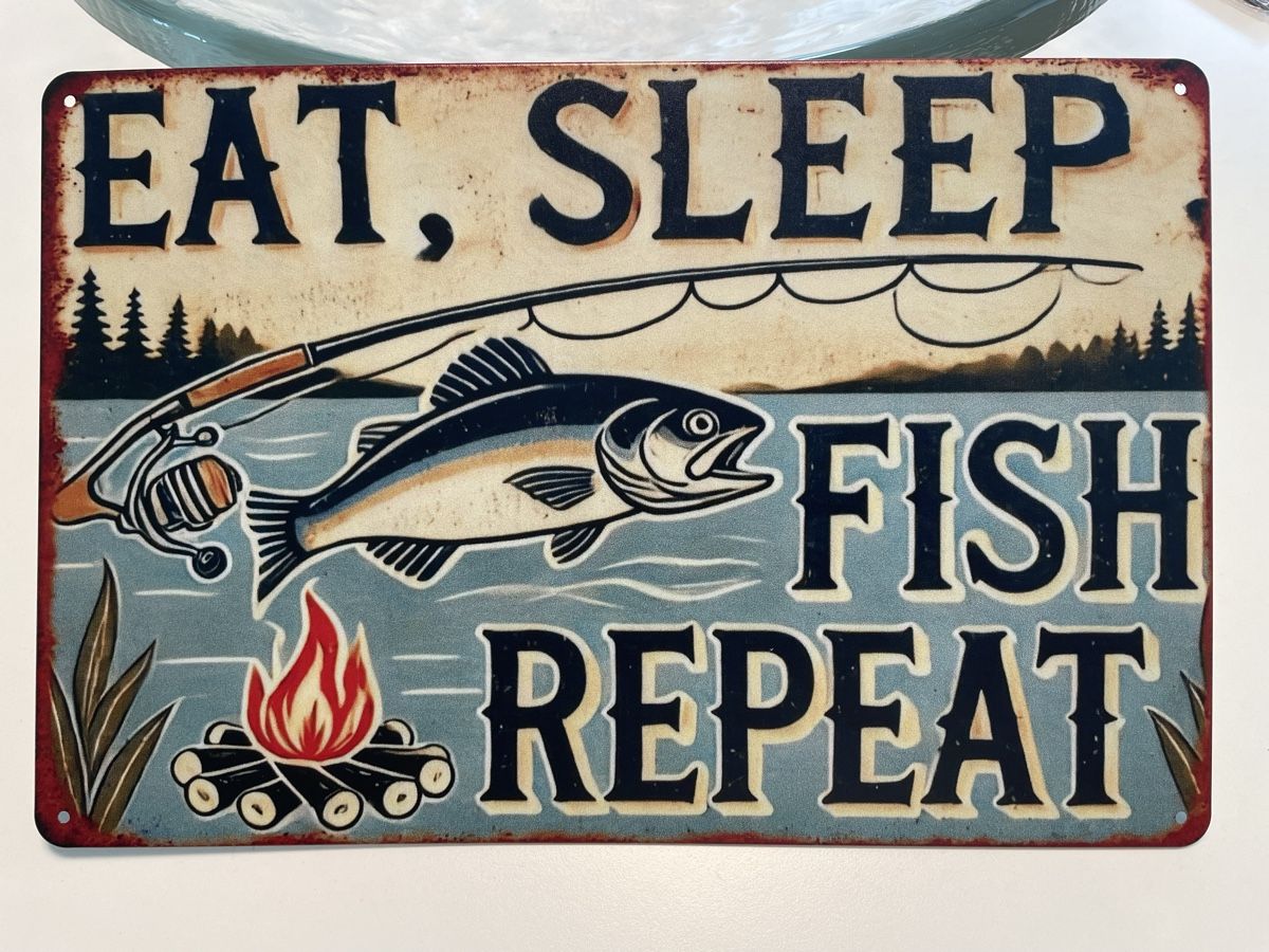 Insegne: Blechschild Fischen Retro 30cm x 20cm – Usato da Niederbüren venduto da poschti