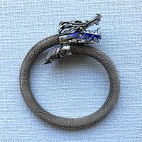 ⚫️ Drachen Armreif, Mesh-Armband China Yangtse – 80er Jahre