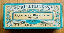 Blechdose-alte Allenburys - Dose - Blackcurrant - 50er Jahre