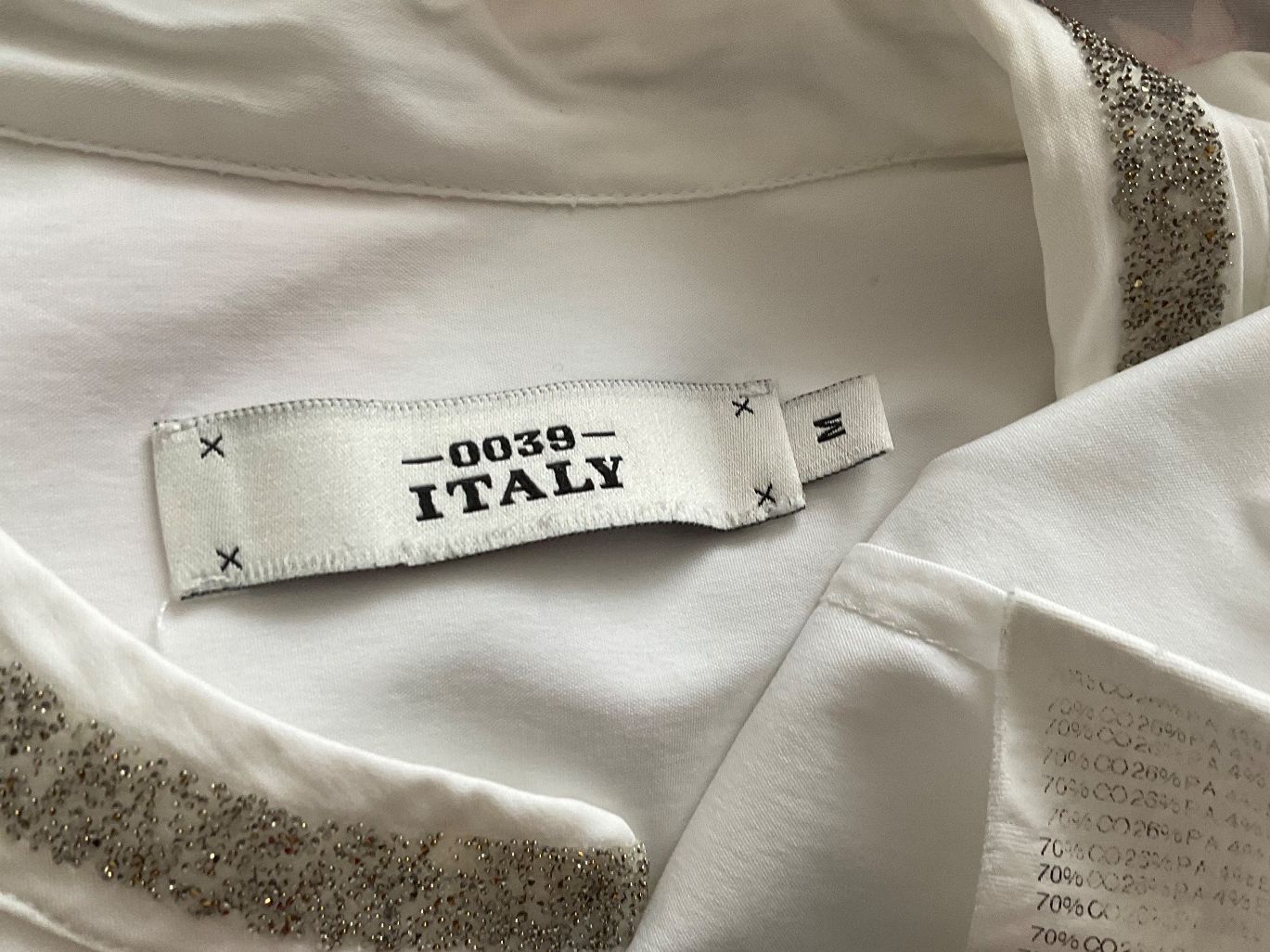 Camicette: 0039 ITALY Bluse Gr M weiss MIT Glitzern – Usato da Urdorf venduto da alda02 7