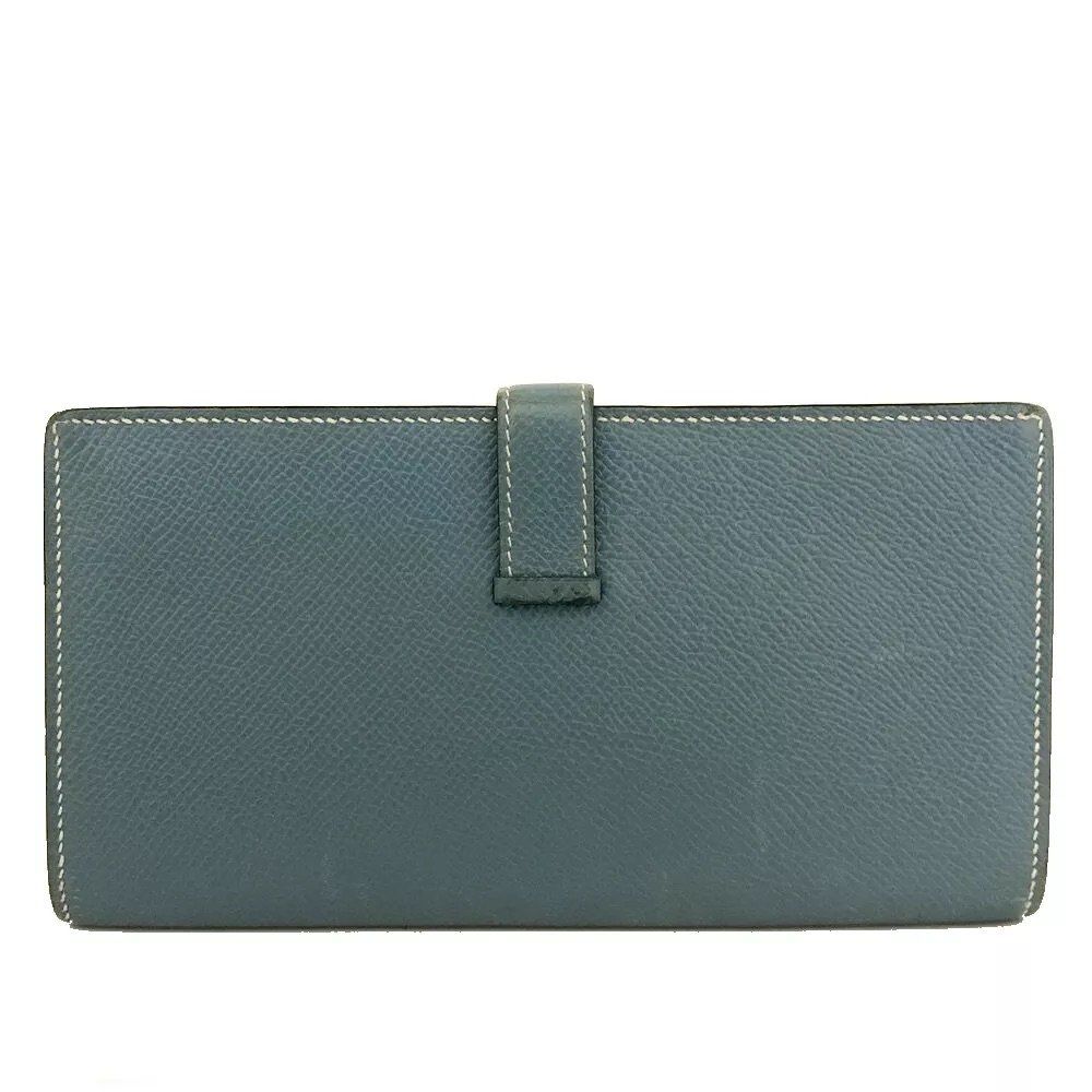 Hermès Portemonnaie: Hermès Epsom Leather Long Bifold Wallet Blue – Gebraucht aus Morges von Audemars07 4