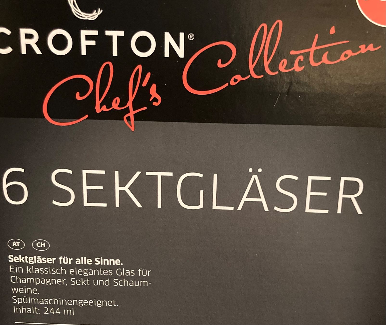 6 Sektgläser Crofton Chef's Collection gebraucht 244ml (Gebraucht) in ...