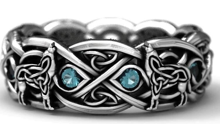 Bagues: RING RETRO WOLF, GR.9, CA. 1.9CM NEU+OVP – Neuf avec emballage d'origine à Bad Ragaz par Schtupsi