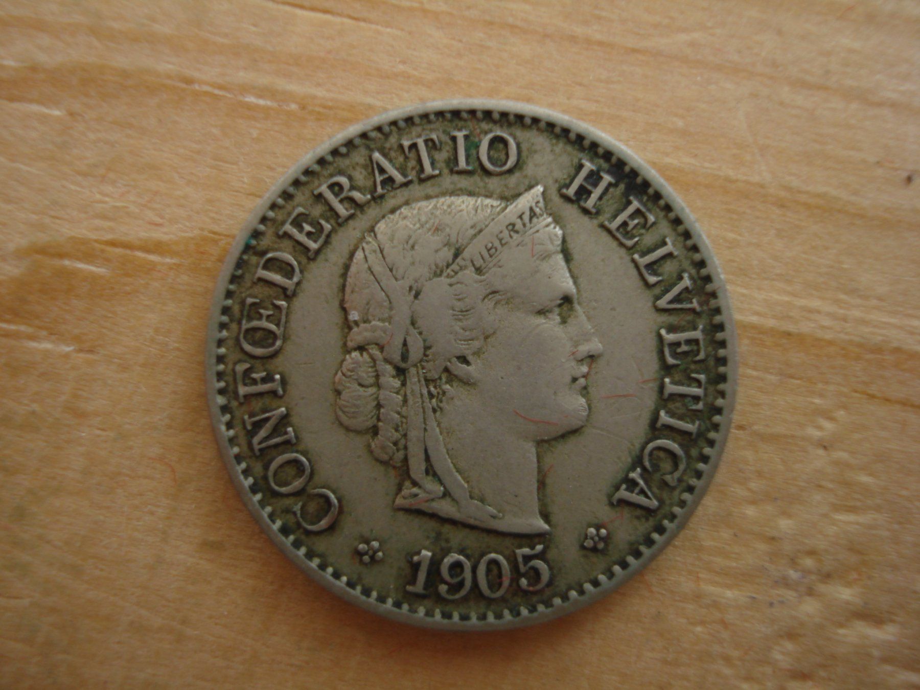 Alle Münzen: (S1) 5 Rappen 1905 – Gebraucht aus Erlach von Net-Coins