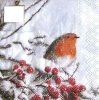 Serviette robin in snow 25x25 (w495) 2Stk.