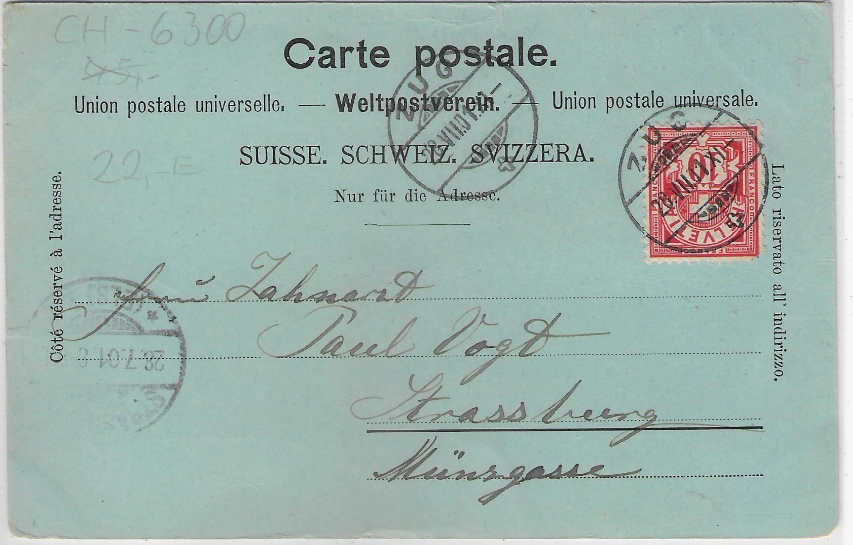 Cartoline postali: Gruss aus Zug - Pension Guggithal – Antico da Ettingen venduto da Kartenplanet 1
