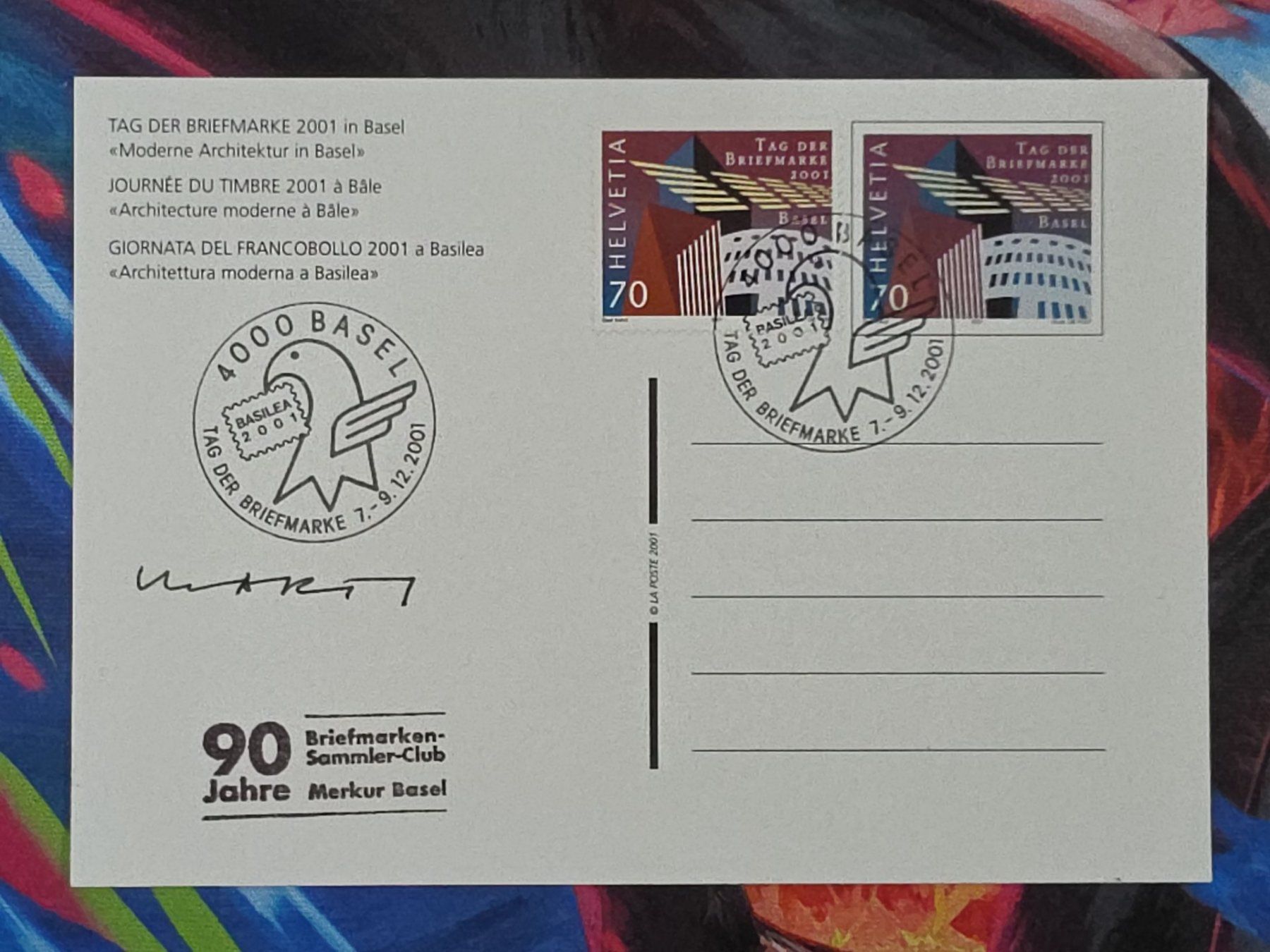 Cartoline postali: CL26 Carte Postale + Timbre Suisse 2001 – Usato da Cousset venduto da Patrick_Collections 1