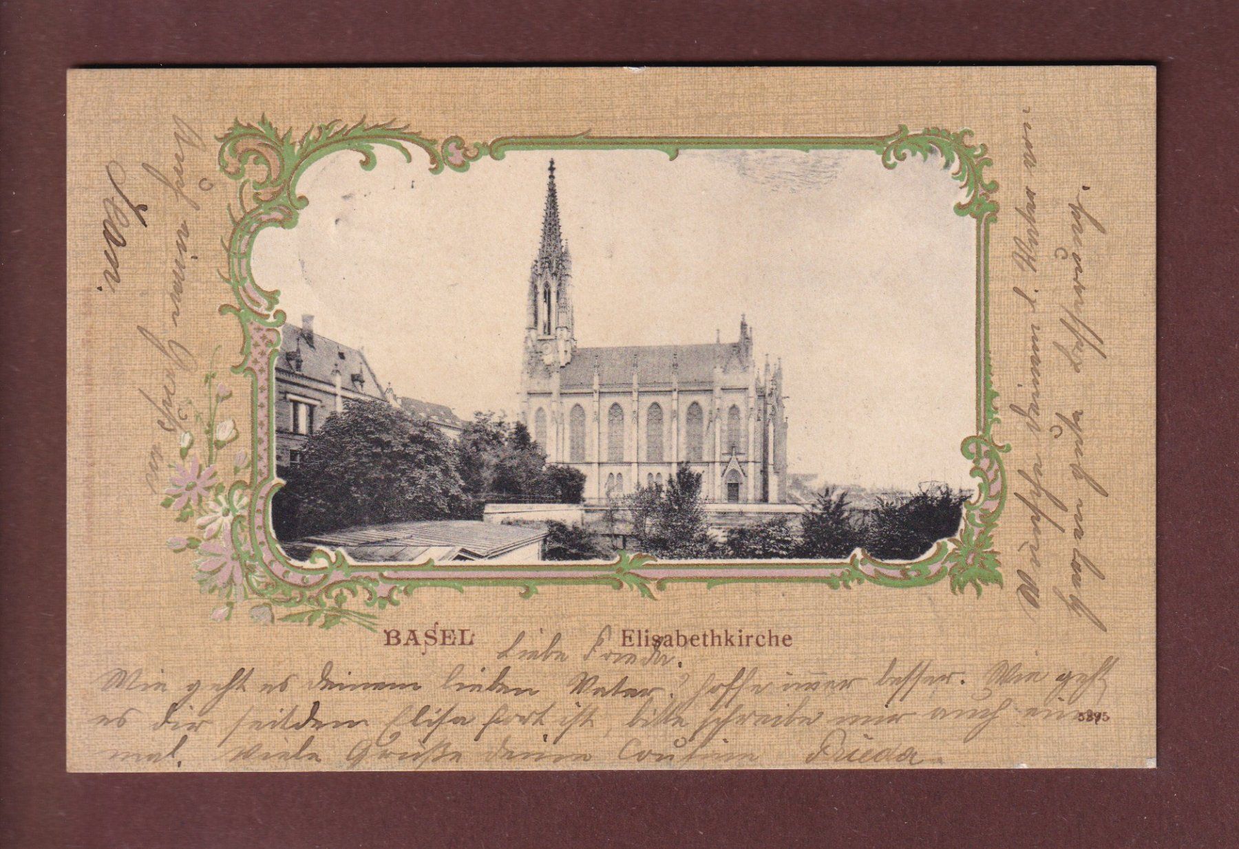 Cartoline postali: BASEL - Elisabethkirche - 1904 – Usato da Pully venduto da nicecards