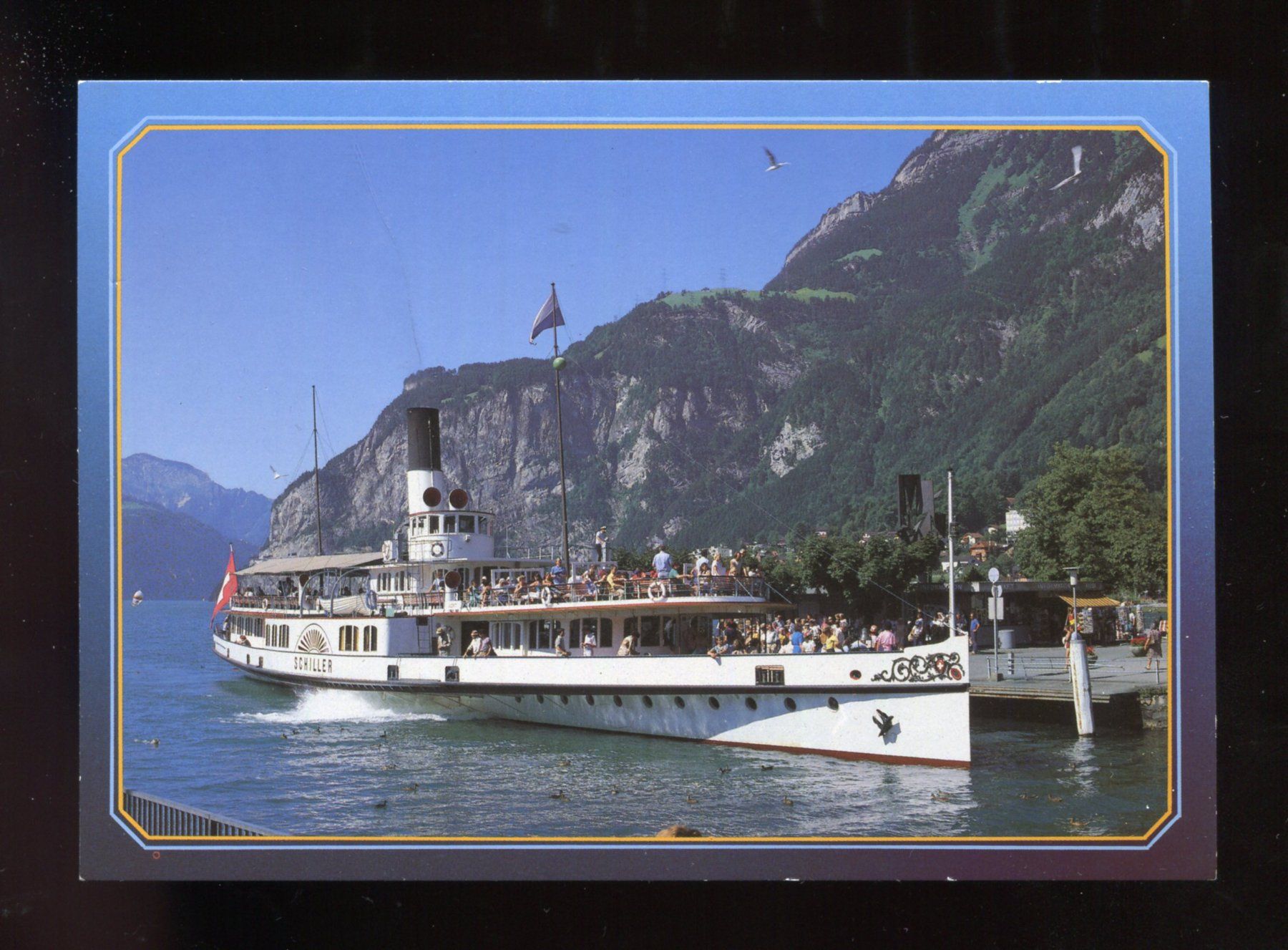 Cartoline postali: Flüelen, Schiffstation, DS Schiller – Usato da Aarau venduto da Elmaar41