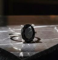 Silber 925 Ring mit Onyx-Zirkonia - Neu