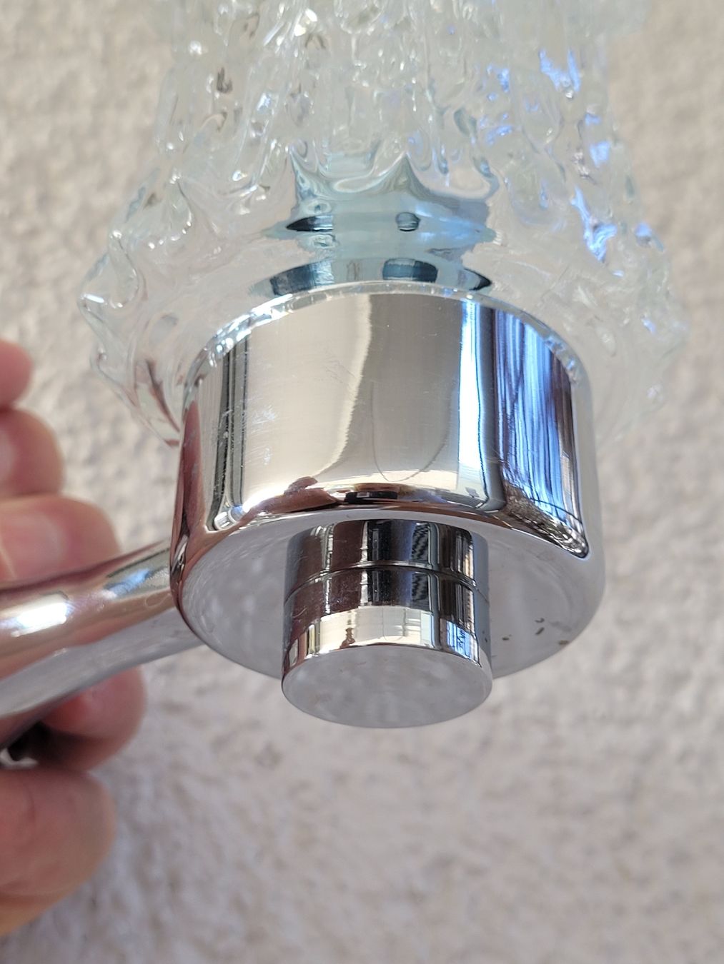 Lampen: 70er Jahre Wandlampe Pressglas Eis-Effekt  – Gebraucht aus Buttikon SZ von Renco 3