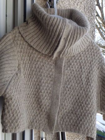 Strickjacke mit Kragen/Schal, Damen Gr.36 Wolle/Mohair