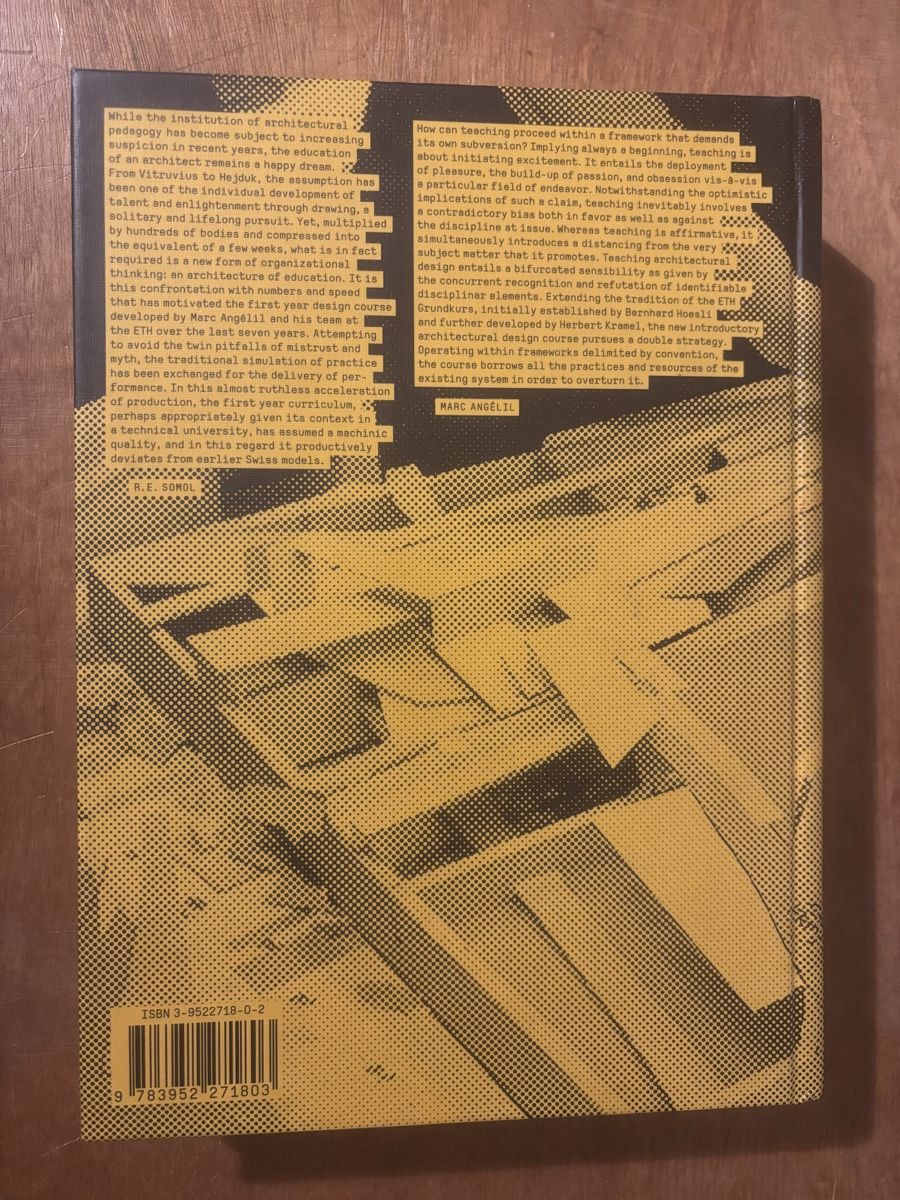 Bücher: Inchoate. An Experiment in Architectural Education. Angelil – Gebraucht aus Zürich von WWehrle 1