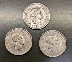 3 x 5 Rappen 1967 vz-unz