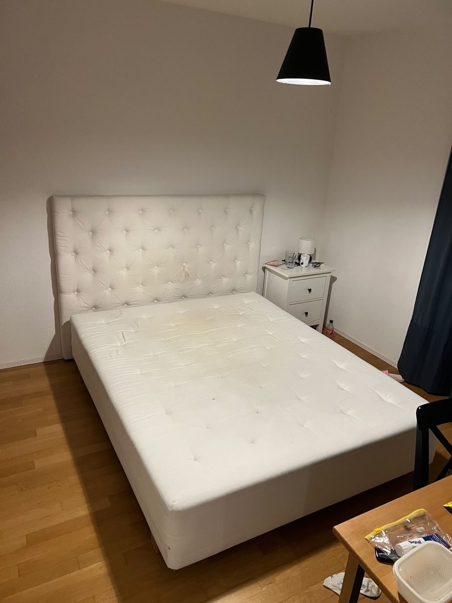 Letti: Weisses Boxspringbett mit Kopfteil  – Usato da Bern venduto da sar_6d76 1