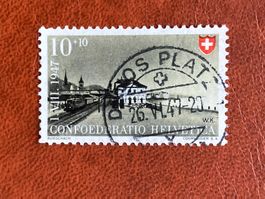 Schweiz 1947 Pro Patria 10 Vollstempel DAVOS PLATZ 26.VI.47